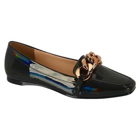 Mocassim Sapatilha Preto Envernizado Corrente Vizzano 1369.102 - Mocassim  Feminino - Magazine Luiza