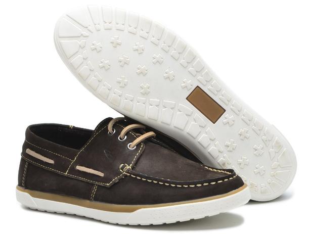 Mocassim Sider Masculino De Couro Na Cor Caqui | FRAN MIX