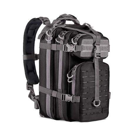 Mochila Assault Invictus Laser Cut Preta com Cinza Menor preço em Mochila Assault Invictus Laser Cut Preta com Cinza