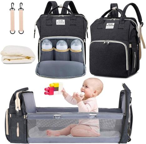 Mochila Bolsa Maternidade Com Berço Portátil Térmica + Trocador Portátil Living Traveling Share Menor preço em Mochila Bolsa Maternidade Com Berço Portátil Térmica + Trocador Portátil Living Traveling Share