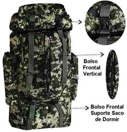Mochila Camuflada Verde de Viagem Camping Exercito 45 L - Panyanzhe Menor preço em Mochila Camuflada Verde de Viagem Camping Exercito 45 L - Panyanzhe