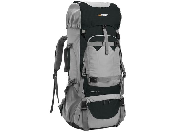 Mochila Cargueira de Trilha Nautika 70+15L - com Capa de Chuva GT Kompaz Cinza e Preta Menor preço em Mochila Cargueira de Trilha Nautika 70+15L - com Capa de Chuva GT Kompaz Cinza e Preta
