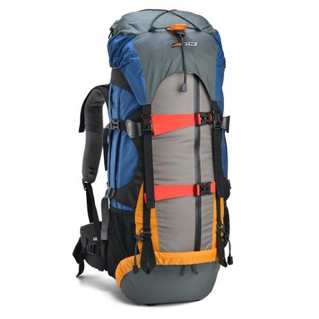Mochila Cargueira Gyzmo GT 60L Cinza/Azul - Nautika Menor preço em Mochila Cargueira Gyzmo GT 60L Cinza/Azul - Nautika