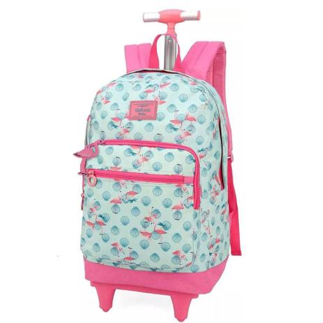 Mochila com Rodinha Flamingo Off White - Luxcel Menor preço em Mochila com Rodinha Flamingo Off White - Luxcel