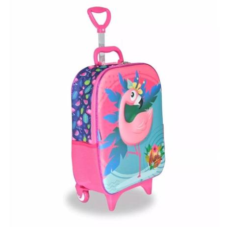 Mochila com Rodinha Soft Flamingo - Maxtoy Menor preço em Mochila com Rodinha Soft Flamingo - Maxtoy