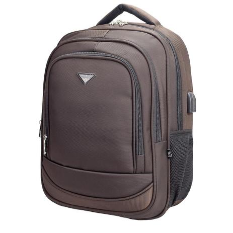Mochila Costas Masculina Executiva Santino Marrom USB 188226 Menor preço em Mochila Costas Masculina Executiva Santino Marrom USB 188226