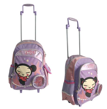 Mochila Criança Infantil Com Rodinhas - Pucca Original - Lilás Menor preço em Mochila Criança Infantil Com Rodinhas - Pucca Original - Lilás