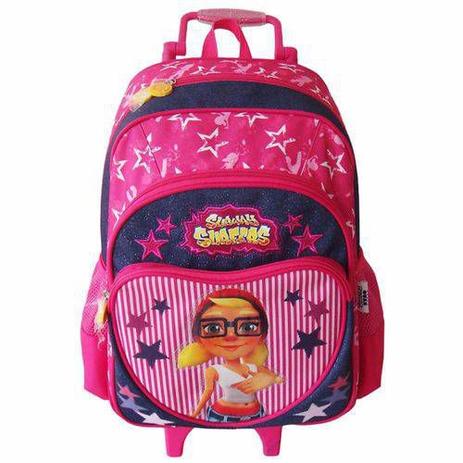 Mochila de Carrinho Subway Surfers Rosa - Santino Menor preço em Mochila de Carrinho Subway Surfers Rosa - Santino