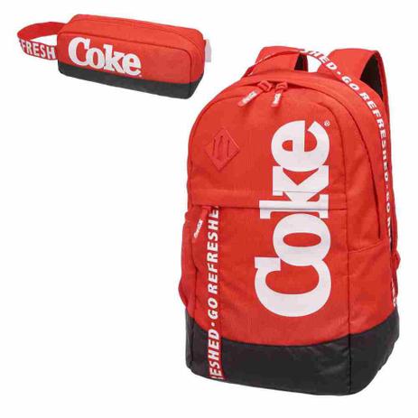 Mochila De Costas Coca Cola Bold Red Com Estojo - Coca-cola Menor preço em Mochila De Costas Coca Cola Bold Red Com Estojo - Coca-cola