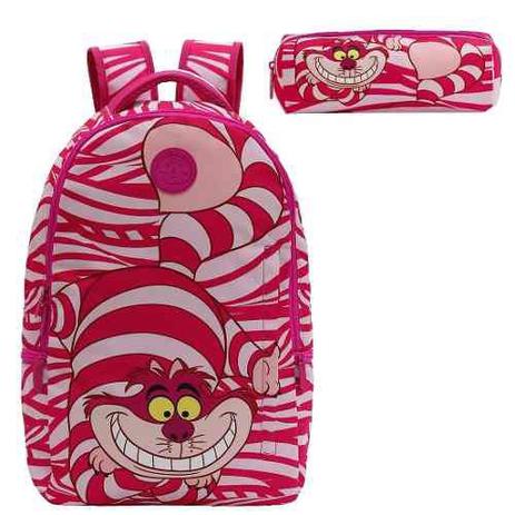 Mochila de Costas Infantil Alice no País das Maravilhas Gato de Cheshire e Estojo - Xeryus Menor preço em Mochila de Costas Infantil Alice no País das Maravilhas Gato de Cheshire e Estojo - Xeryus