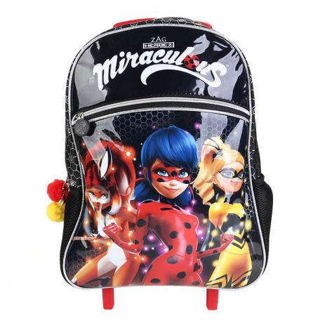 Mochila De Rodinha Infantil Ladybug Miraculous Girls Grande - Pacific Menor preço em Mochila De Rodinha Infantil Ladybug Miraculous Girls Grande - Pacific