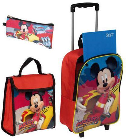 Mochila de Rodinha Infantil Mickey +Lancheira+Estojo Sestini Menor preço em Mochila de Rodinha Infantil Mickey +Lancheira+Estojo Sestini