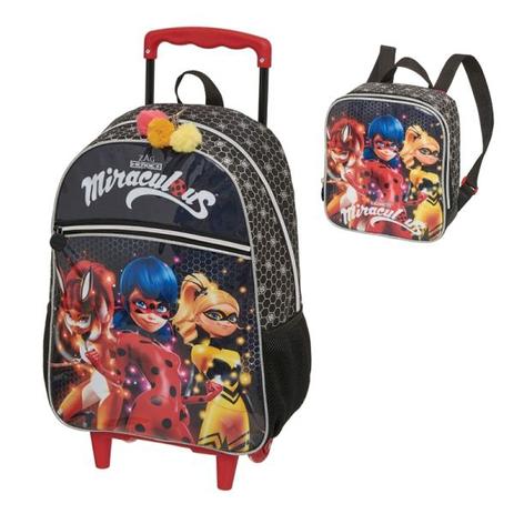 Mochila De Rodinha Miraculous Lady Bug Girls com Lancheira - Mochila pacific Menor preço em Mochila De Rodinha Miraculous Lady Bug Girls com Lancheira - Mochila pacific