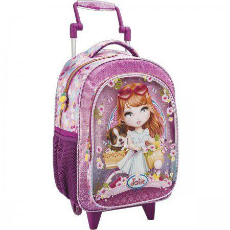 Mochila de Rodinhas Infantil Grande JOLIE RUIVA LUXO - Tilibra Menor preço em Mochila de Rodinhas Infantil Grande JOLIE RUIVA LUXO - Tilibra