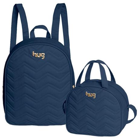 Mochila e Frasqueira Maternidade Chevron Azul Marinho HUG Menor preço em Mochila e Frasqueira Maternidade Chevron Azul Marinho HUG