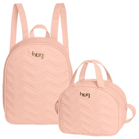 Mochila e Frasqueira Maternidade Chevron Rosa HUG Menor preço em Mochila e Frasqueira Maternidade Chevron Rosa HUG