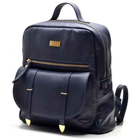 Mochila em couro Azul Marinho - Hendy bag Menor preço em Mochila em couro Azul Marinho - Hendy bag
