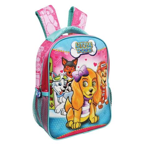 Mochila Escolar Bow Little Dogs Feminino - Rosa/Azul Menor preço em Mochila Escolar Bow Little Dogs Feminino - Rosa/Azul