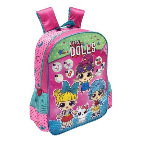Mochila Escolar Bow Little Dolls Feminino - Rosa/Azul Menor preço em Mochila Escolar Bow Little Dolls Feminino - Rosa/Azul
