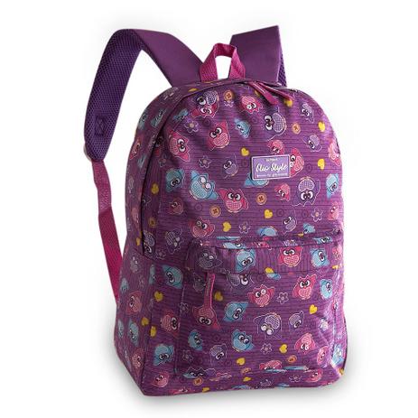 Mochila Escolar Juvenil Coruja Roxa MF9012 Clio Menor preço em Mochila Escolar Juvenil Coruja Roxa MF9012 Clio