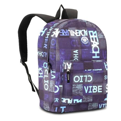 Mochila Escolar Juvenil Masculino Clio Vibe 30x47 Cm 123306 Menor preço em Mochila Escolar Juvenil Masculino Clio Vibe 30x47 Cm 123306