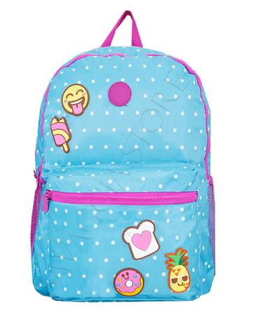 Mochila Escolar Menina Juvenil Bolinhas Emoji C/ Cheirinho - Clio style Menor preço em Mochila Escolar Menina Juvenil Bolinhas Emoji C/ Cheirinho - Clio style