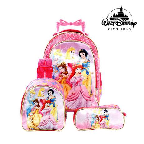 Mochila Escolar Princesas Bolsa Rodinha Kit Lancheira+Estojo - TOYS 2U Menor preço em Mochila Escolar Princesas Bolsa Rodinha Kit Lancheira+Estojo - TOYS 2U