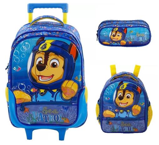Mochila Escolar Xeryus de Rodinhas 16 com Lancheira e Estojo Patrulha Canina Sea Chase Menor preço em Mochila Escolar Xeryus de Rodinhas 16 com Lancheira e Estojo Patrulha Canina Sea Chase
