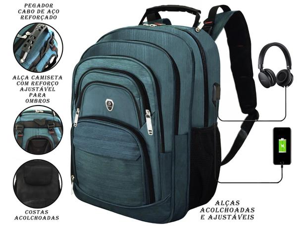 Mochila Executiva Notebook Reforçada Faculdade Trabalho Impermeável  Masculina - HuanLV - Bolsas e Mochilas para Notebook - Magazine Luiza