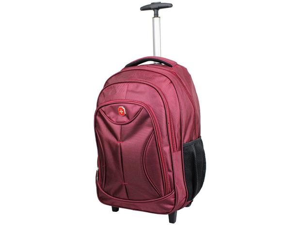 Mochila Executiva para Notebook até 16” - com Rodinhas Swissland Yins YS28072 Vermelha Menor preço em Mochila Executiva para Notebook até 16” - com Rodinhas Swissland Yins YS28072 Vermelha
