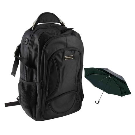 Mochila executiva Primicia - Preta + Mini guarda chuva c/ abertura automática Menor preço em Mochila executiva Primicia - Preta + Mini guarda chuva c/ abertura automática