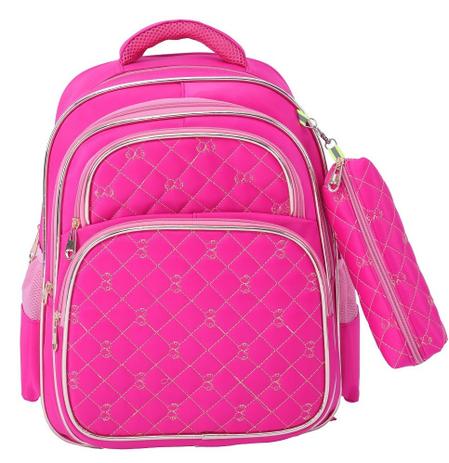 Mochila Feminina+ Estojo Lili July Estilo Capricho Rosa - Santino Menor preço em Mochila Feminina+ Estojo Lili July Estilo Capricho Rosa - Santino