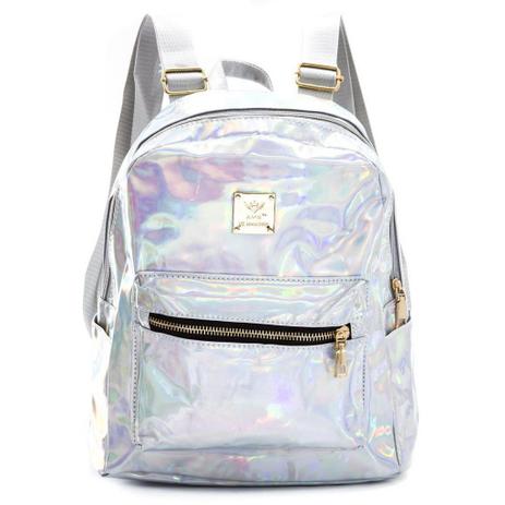 Mochila Feminina Holográfica Pequena Prata - Outras marcas | Menor preço  com cupom
