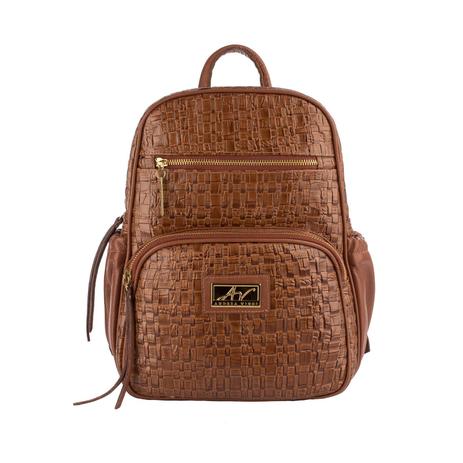 Mochila feminina pequena de couro Zoey whisky tricê - Andrea Vinci Menor preço em Mochila feminina pequena de couro Zoey whisky tricê - Andrea Vinci