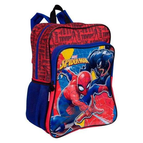 Mochila Grande Com Bolso Spiderman 19m Plus - Mochila escolar Menor preço em Mochila Grande Com Bolso Spiderman 19m Plus - Mochila escolar