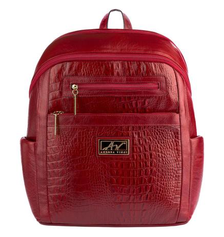 Mochila Grande Feminina Montanna em couro vermelha - Andrea vinci Menor preço em Mochila Grande Feminina Montanna em couro vermelha - Andrea vinci