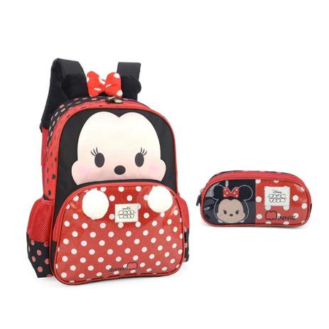 Mochila Infantil Costas Minnie Tsum Tsum Tam G Luxcel + Estojo Menor preço em Mochila Infantil Costas Minnie Tsum Tsum Tam G Luxcel + Estojo