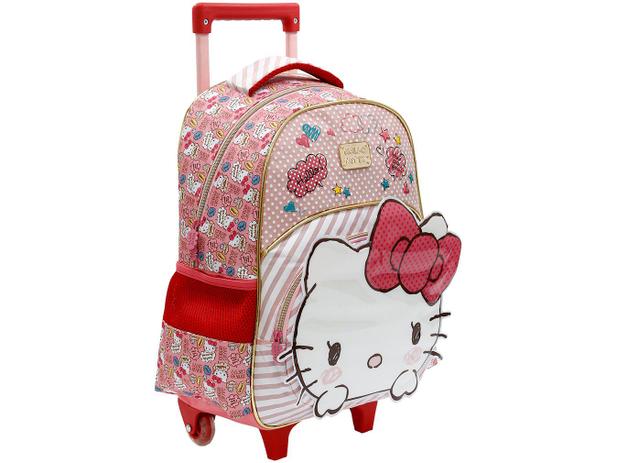 Mochila Infantil Escolar Feminina Hello Kitty - de Rodinha Tam. G Xeryus Rosa