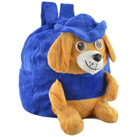 Mochila infantil Pelucia 3D cachorro chapeu azul CBRN07417 - Adventure brasil Menor preço em Mochila infantil Pelucia 3D cachorro chapeu azul CBRN07417 - Adventure brasil
