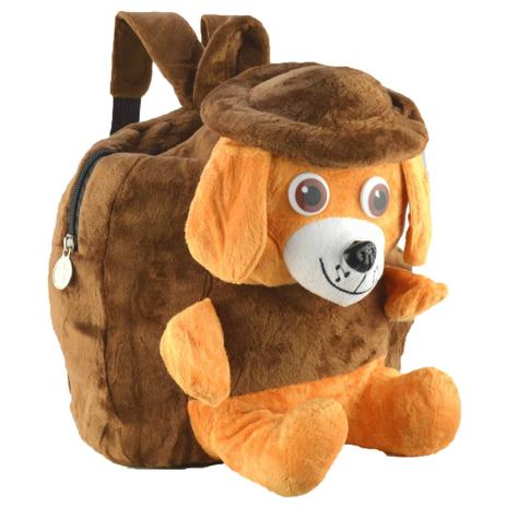 Mochila infantil Pelucia 3D cachorro chapéu marrom CBRN07448 - Adventure brasil Menor preço em Mochila infantil Pelucia 3D cachorro chapéu marrom CBRN07448 - Adventure brasil