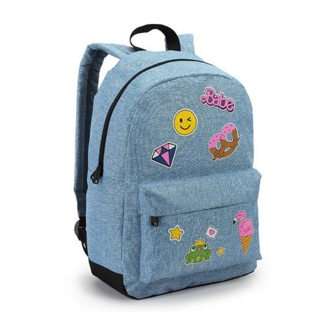 Mochila Jeans Feminina Escolar Trabalho Casual Faculdade Emoji Tam G Azul  Claro - Seanite - Mochila / Bolsa Escolar - Magazine Luiza