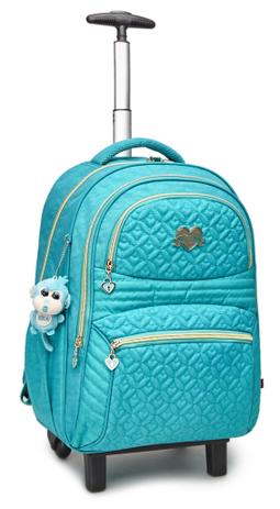 Mochila Juvenil Escolar Feminina Rodinha Carrinho Notebook Kika Menor preço em Mochila Juvenil Escolar Feminina Rodinha Carrinho Notebook Kika