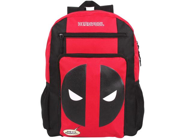 Mochila Juvenil Escolar Masculina Tam. G DMW - Deadpool Vermelha e Preta Menor preço em Mochila Juvenil Escolar Masculina Tam. G DMW - Deadpool Vermelha e Preta