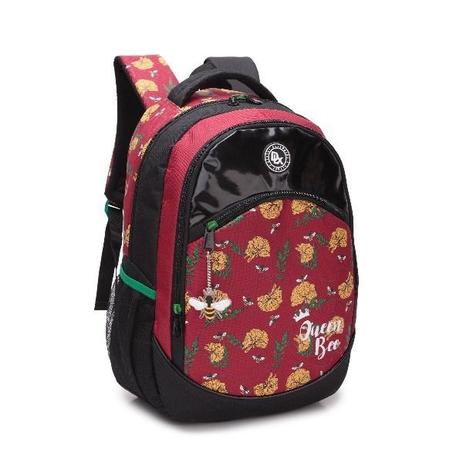Mochila Juvenil Feminina Estampada Escolar Faculdade DL0382 Vermelha - Denlex Menor preço em Mochila Juvenil Feminina Estampada Escolar Faculdade DL0382 Vermelha - Denlex