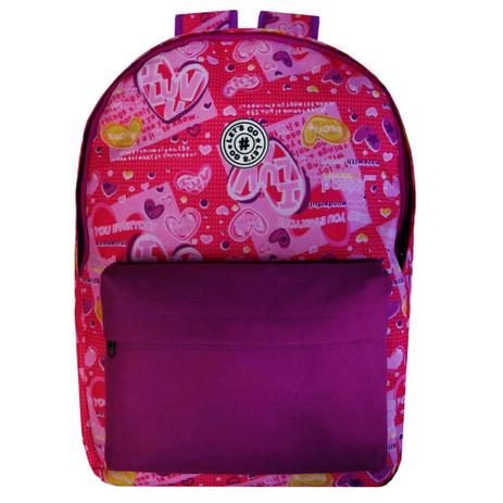 Mochila Juvenil Flores, Rosa, M - Lets go é boa?