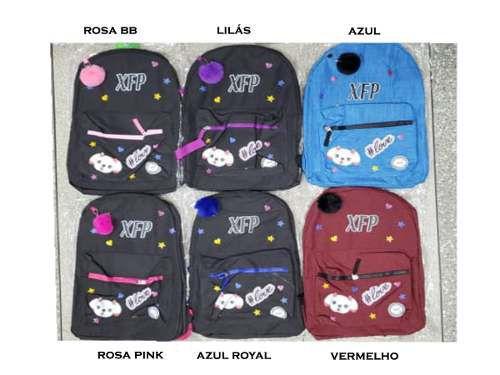 Mochila Juvenil + Pompom Dog love Escolar Resiste Xfp-01857 - Xfping é boa?