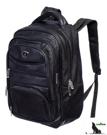 Mochila Masculina Reforçada Grande P/ Notebook Preta Couro - LOBETRIZ Menor preço em Mochila Masculina Reforçada Grande P/ Notebook Preta Couro - LOBETRIZ
