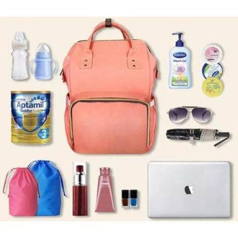 Mochila Maternidade Bolsa Bebê Multifunção Impermeável Original Vários Compartimentos Salmão - Cybee Menor preço em Mochila Maternidade Bolsa Bebê Multifunção Impermeável Original Vários Compartimentos Salmão - Cybee