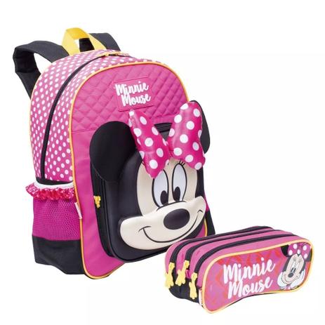 Mochila Minnie Alto Relevo Costas Tam M 19y + Estojo Sestini Menor preço em Mochila Minnie Alto Relevo Costas Tam M 19y + Estojo Sestini