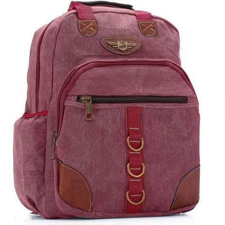 Mochila Para Notebook Lona Reforçada Grande KVN JA0013 Rosa - 10 Menor preço em Mochila Para Notebook Lona Reforçada Grande KVN JA0013 Rosa - 10